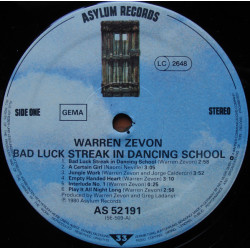 Warren Zevon – Bad Luck Streak In Dancing School