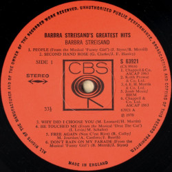 Barbra Streisand – Barbra Streisand's Greatest Hits
