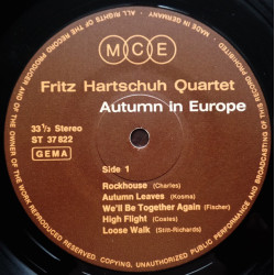 Fritz Hartschuh Quartett ‎– Autumn In Europe