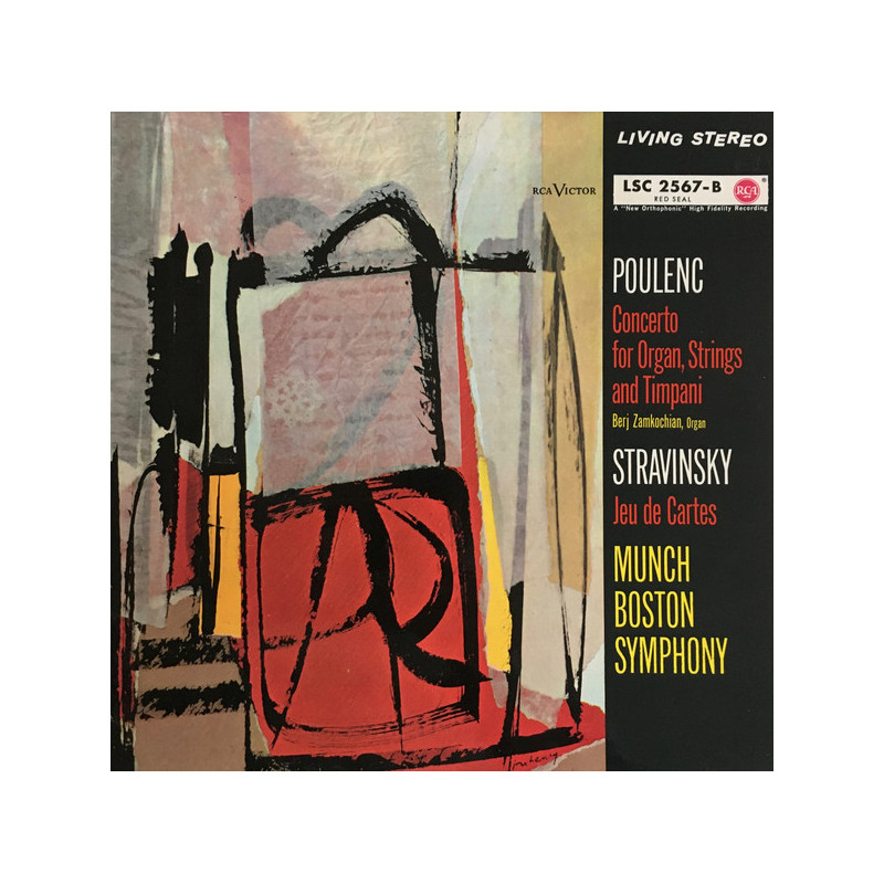 Poulenc, Stravinsky - Boston Symphony, Munch, Zamkochian ‎– Concerto In G Minor For Organ, Strings And Timpani / Jeu Des Cartes