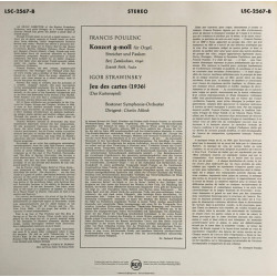 Poulenc, Stravinsky - Boston Symphony, Munch, Zamkochian ‎– Concerto In G Minor For Organ, Strings And Timpani / Jeu Des Cartes