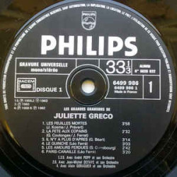 Juliette Greco ‎– Les Grandes Chansons De Juliette Greco "Si Tu T'imagines" 2LP
