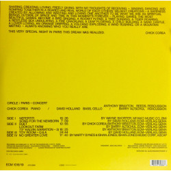 Anthony Braxton, Chick Corea, David Holland, Barry Altschul - Circle  ‎– Paris - Concert 2LP