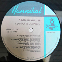 Dagmar Krause ‎– Supply & Demand - Songs By Brecht/Weill & Eisler