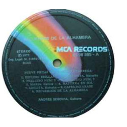 Andrés Segovia ‎– Recuerdos De La Alhambra