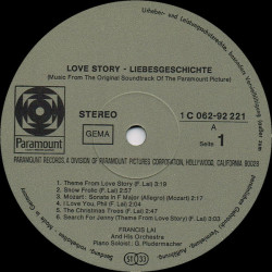 Francis Lai – Love Story - Music From The Original Soundtrack Of The Paramount Picture