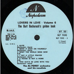 The Al Forst Orchestra And His Vocalists – Lovers In Love Vol. 6 - The Burt Bacharach's Golden Book