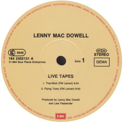 Lenny Mac Dowell ‎– Live Tapes 2LP