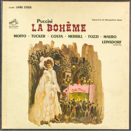 Puccini - Moffo, Tucker, Costa, Merrill, Tozzi, Maero, Erich Leinsdorf – La Bohème 2LP Box