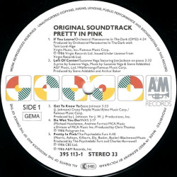 Various ‎– Pretty In Pink (Original Motion Picture Soundtrack)
