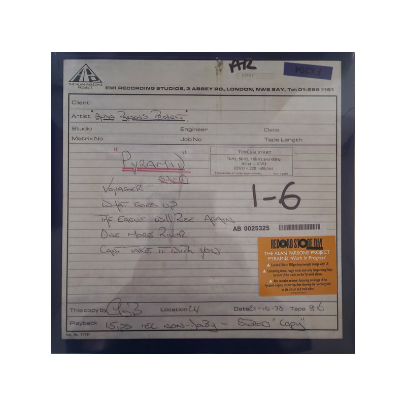 The Alan Parsons Project – Pyramid “Work In Progress” RSD 2024 Coloured The Alan Parsons Project – Pyramid “Work In Progress” RSD 2024 Coloured