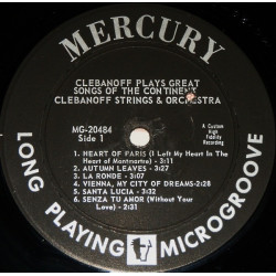The Clebanoff Strings And Orchestra – Clebanoff Plays Great Songs Of The Continent